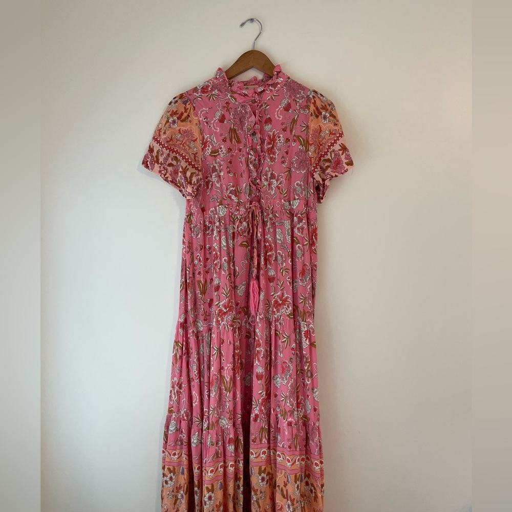 Elegant Pink Floral Maxi Dress